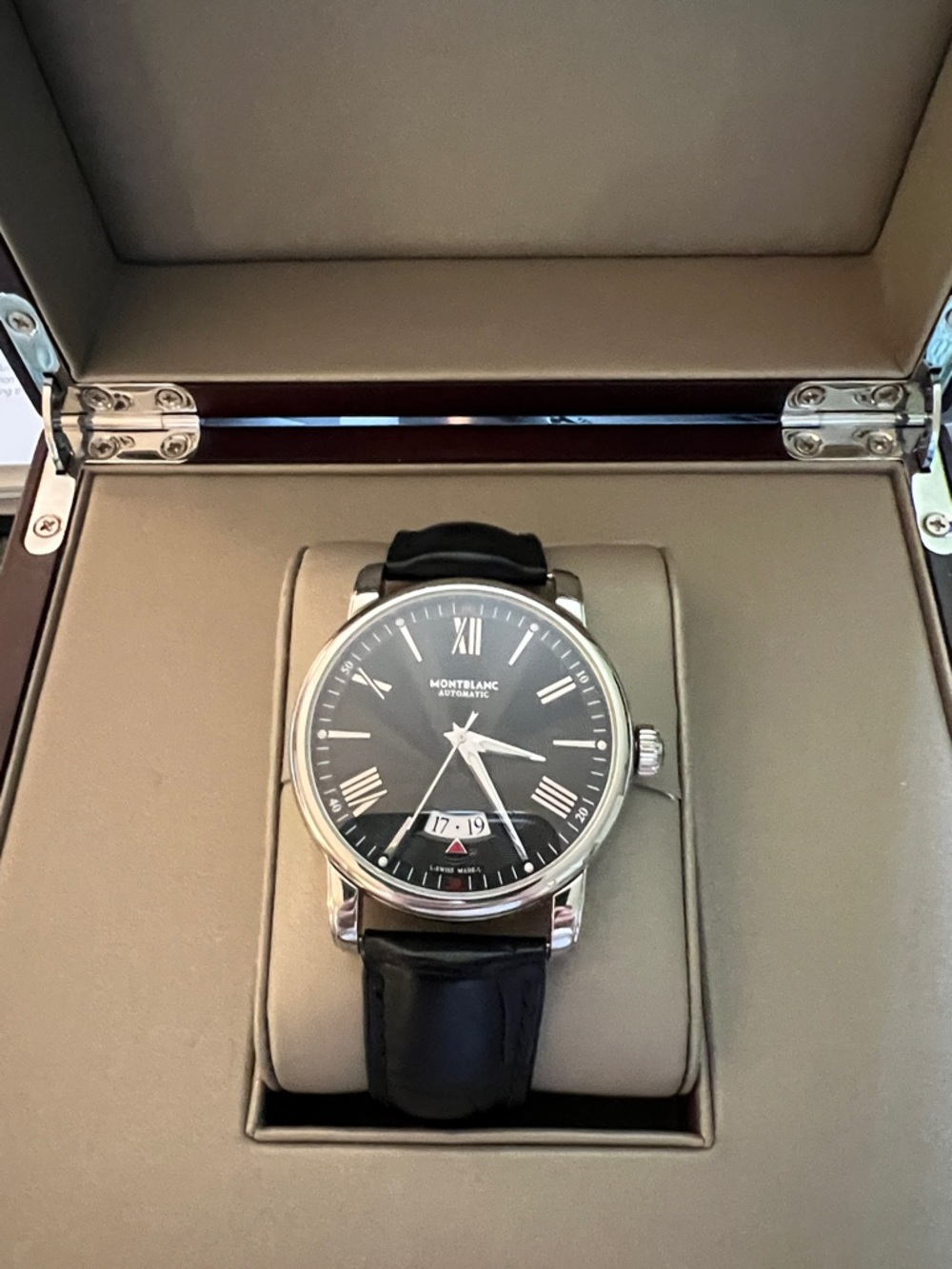 Montblanc Black Dial Silver-Tone Automatic Watch